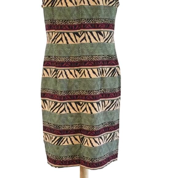 Kathie Lee Collection Multi-Print S/L V-Neck Dress Size 12 - Picture 9 of 16